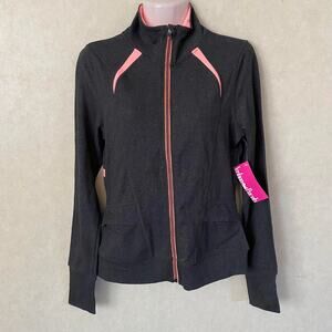 Joshua‎ Perets Women Tops Sweatshirts & Hoodies Zip Up Jacket Pink & Gray Medium